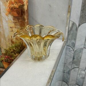 Elegant Gold Glass Art Vase